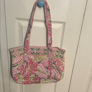 Vera Bradley Pink and Green Floral Shoulder Bag